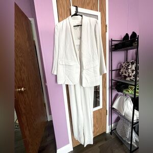 White jumpsuit and blazer pant suit set